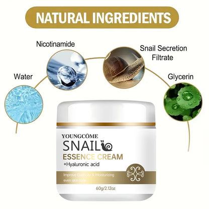 Snail Essence Cream – Hyaluronic Acid & Retinol Moisturizer for Firming, Whitening & Skin Repair