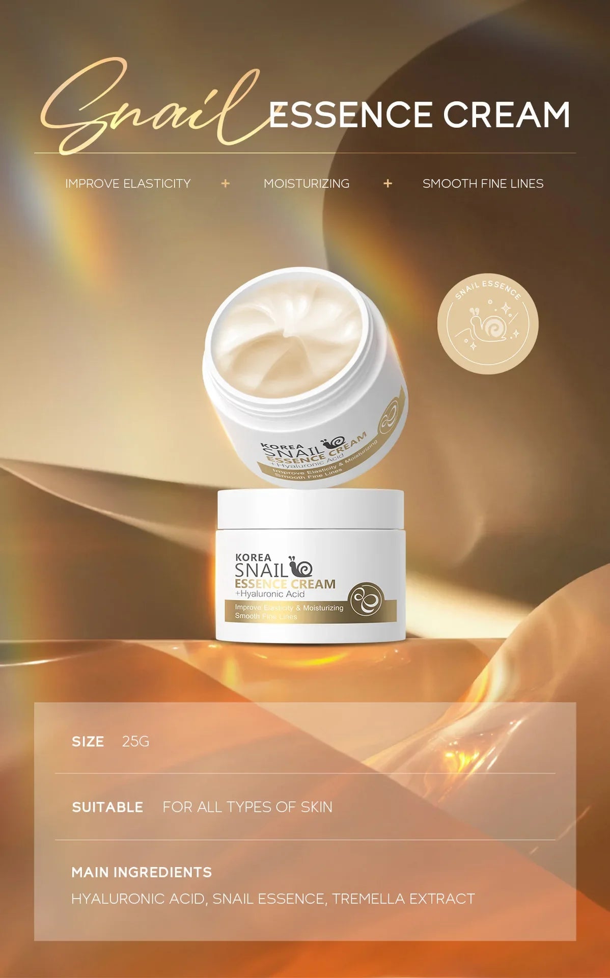 Snail Collagen Anti-Aging Day Cream – Moisturizing, Repairing & Brightening Skincare for Firm, Smooth Skin