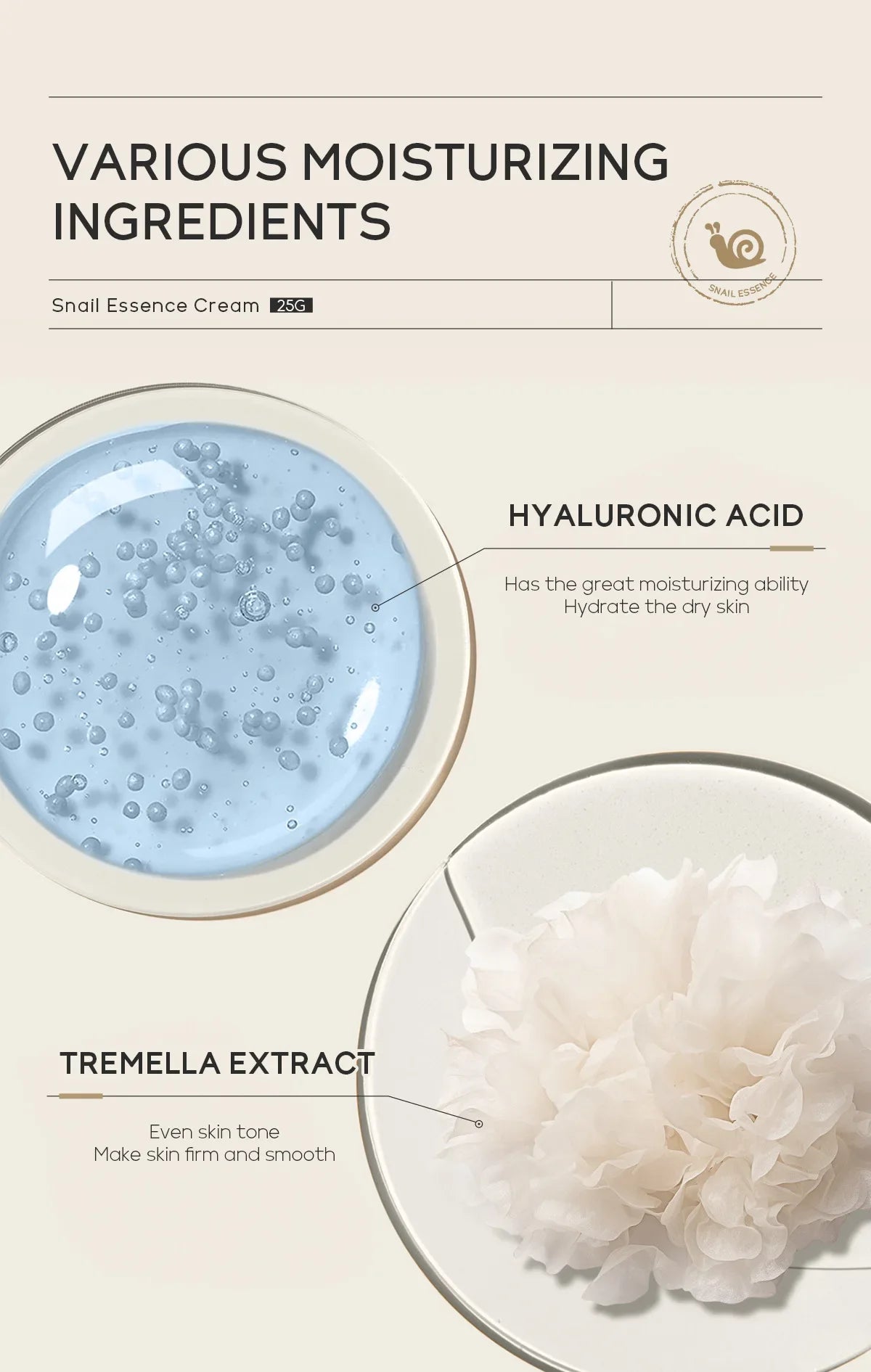 Snail Collagen Anti-Aging Day Cream – Moisturizing, Repairing & Brightening Skincare for Firm, Smooth Skin